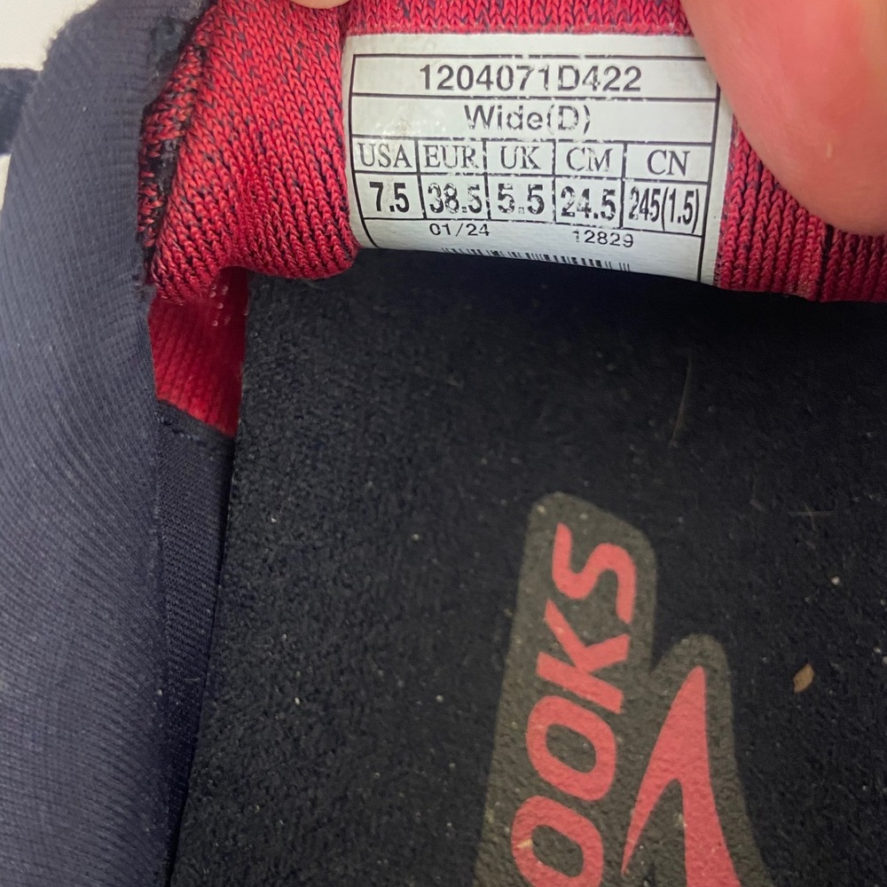 Brooks Ghost 16 Womens 7.5 Wide Running Shoes Pink Navy Blue 1204071D422 - Picture 7 of 10